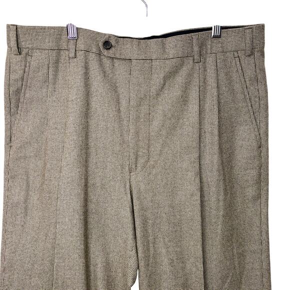 Brooks Brothers Size 37W Wool Pants Houndstooth Vitale Barberis Canonico Italy - Picture 4 of 14